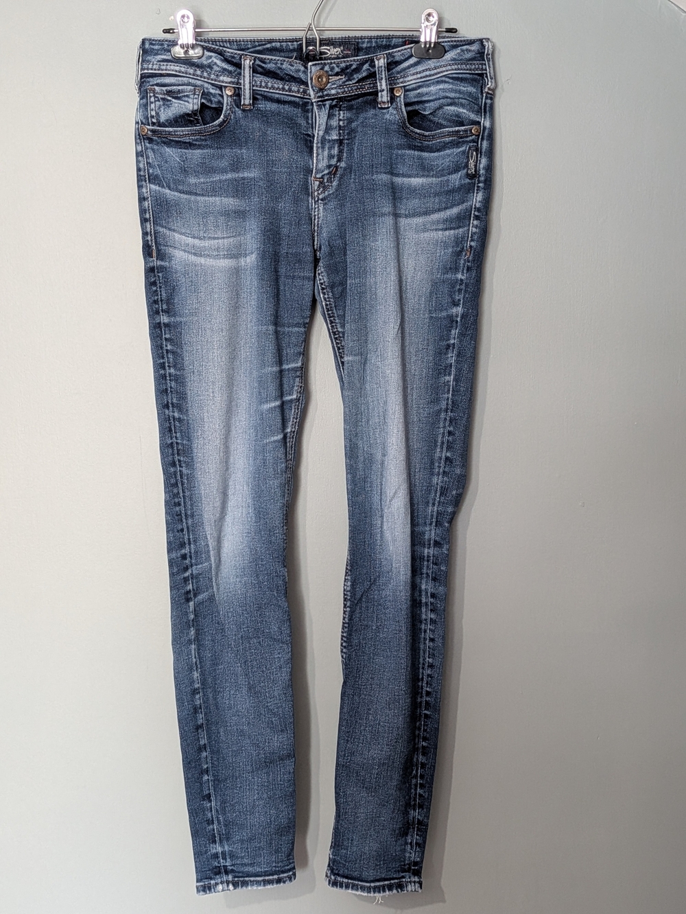 Silver Jeans Suki Mud Super Skinny Women's Blue Denim Jeans